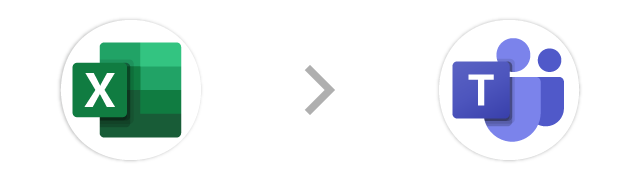 Excel→Microsoft Teams