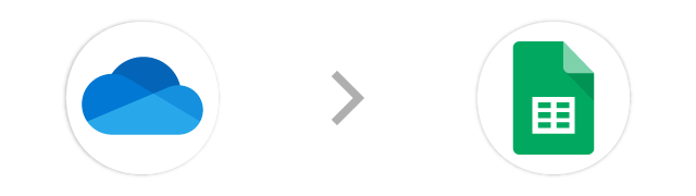 Microsoft OneDrive→スプレッドシート