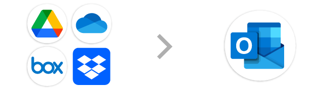 オンラインストレージ→Outlook